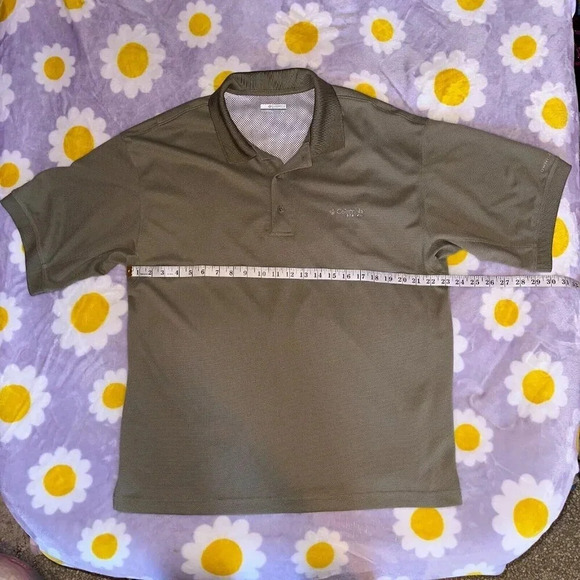 Columbia Men's PFG Omni-Shade Polo Shirt Vented Olive Green Sz L - Picture 4 of 6